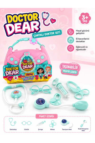 ideal STORE ÇANTALI DOKTOR SETİ PEMBE-YEŞİL 3+