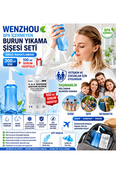 Genel Markalar WENZHOU BPA İçermeyen Burun Yıkama Şişesi Seti - Sinüs Rahatla...