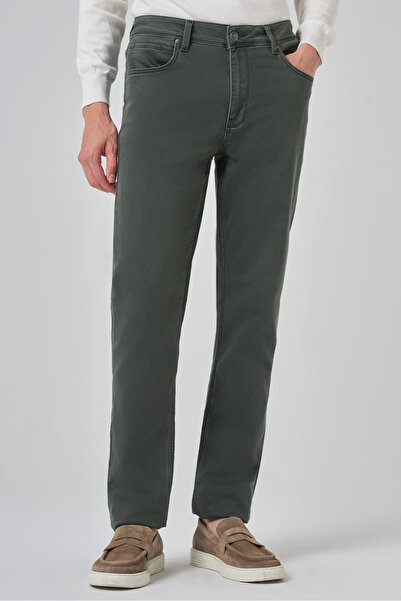 Morven Pantaloni din denim kaki pentru bărbați, cu 5 buzunare, din denim Dyna...