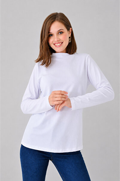 mirach Beyaz Uzun Kollu Body Bluz Tunik Tesettür Body Badi Kadın Beyaz Bluz Kadın Bluz