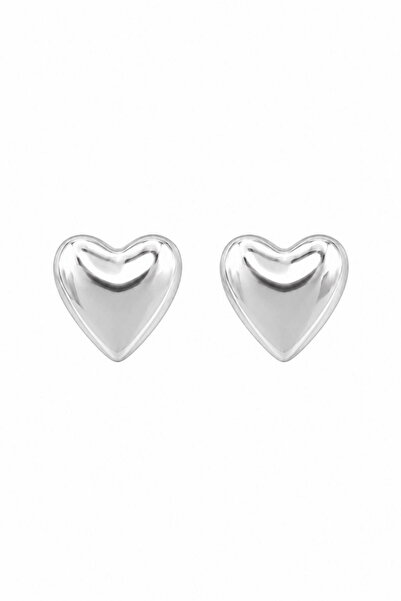 DEMOKAN Women's Earrings Medium Size Chubby Heart Earrings