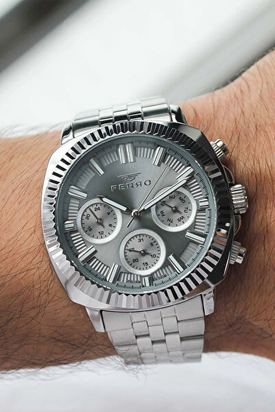 FERRO Silver Steel Cord Men Wrist Watch Fm11627Awt-A4