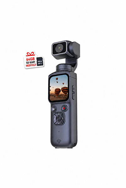 KAZEMTECH 4K Ultra HD Dijital Vlog Kamerası 75MP Yüz Takip Özellikli Gimbal ,...