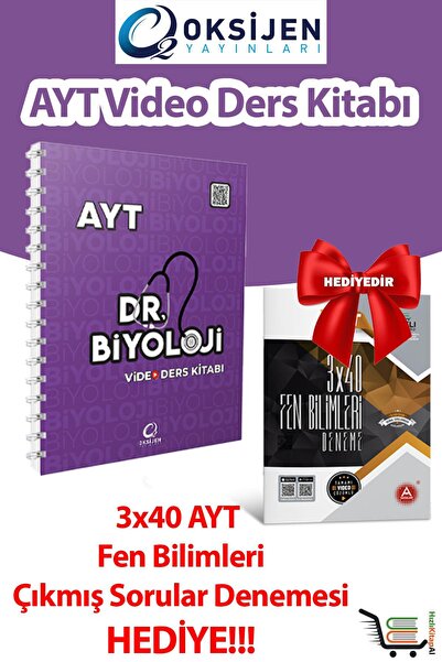 Oksijen Yayınları Dr. AYT Biyololi Video Ders Kitabı 3*40 AYT Fen Bilimleri Ç...