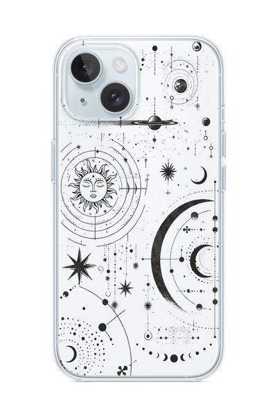 3GEN CASE iPhone 13/iPhone 14 Uyumlu Astroloji Temalı Şeffaf Silikon Kılıf