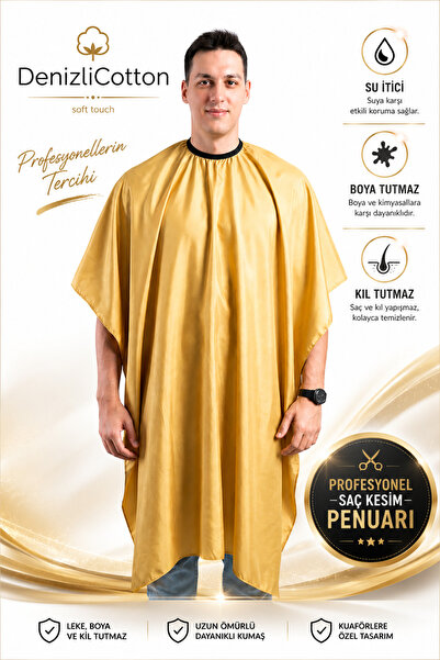 denizlicotton Gold Hair Leke, Boya ve Kıl Tutmayan Su İtici 3 Dikişli Mat Saç...