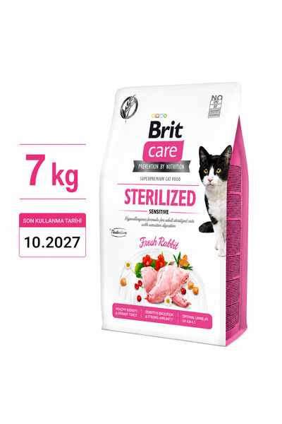 Brit Britcare hipoalerjenik , tahılsız , kısırlaştırılmış kedi maması tavşanl...