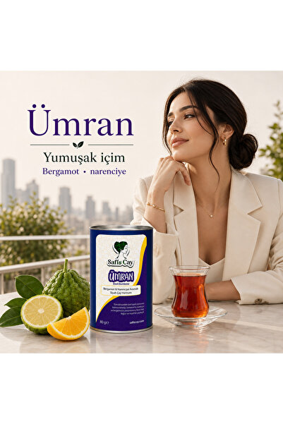 Safiş Çay Ümran 80 gr | Bergamot & Narenciye Aromalı Siyah Çay | Yoğun Dem