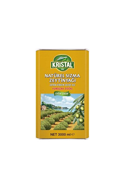 Kristal Natürel Sızma Zeytinyağı Yumuşak Doğal 3 L Teneke