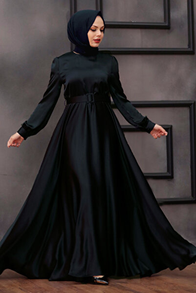 Neva Style فستان سهرة أسود بحزام 28890S