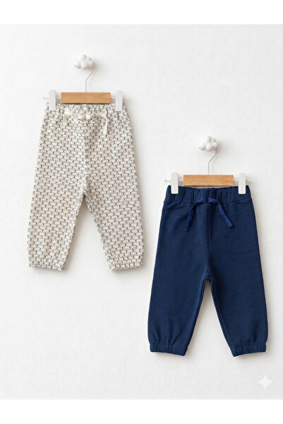 For My Baby Erkek Bebek 2'li Pamuklu Jogger Pantolon Seti