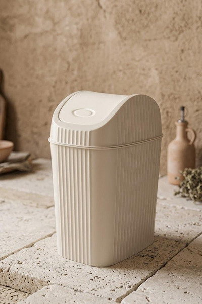Kitchen Life Double Lid Slim Trash Can Home Office Bathroom Kitchen Organizer...