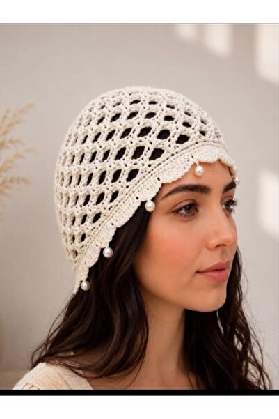 MAKSESUAR Pearl Detailed Knitwear Beach Bandana