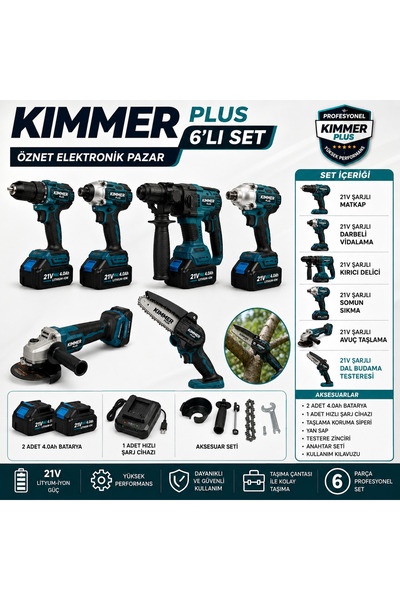 KİMMEER KİMMER PLUS 6LI SET 6 LI AKÜLÜ FUL SET