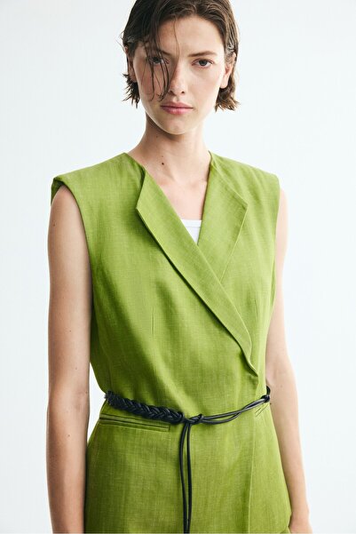 H&M Keten Karışımlı ve Kemerli Yelek