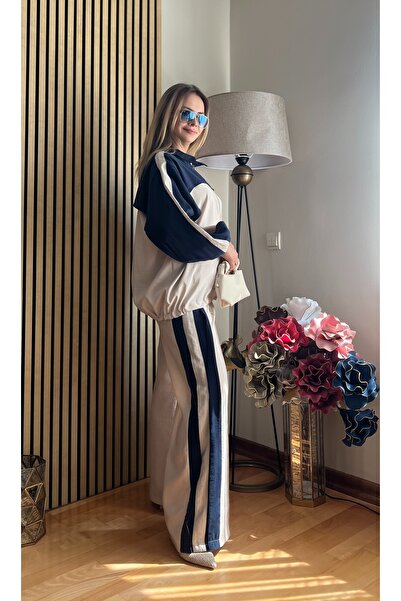 Cardella طقم نسائي مكون من قطعتين من قماش سيينا TNCL بسحّاب كبير الحجم