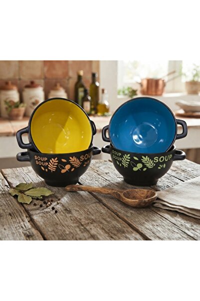 ALTCEVA Set 4 boluri cu toarte de ceramica