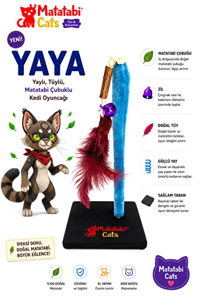 MATATABİ CATS Yaya Yaylı Kedi Oyuncağı 28 Cm