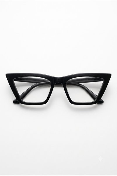 Houseofeyeris Noxia Black Cat Eye Transparent Lenses with Blue Light Filter Uv400 Women's Computer Glasses