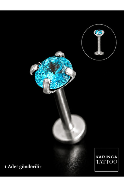 Karınca Piercing Renkli Taşlı Piercing Kıkırdak Forward Helix Conch Flat Kula...