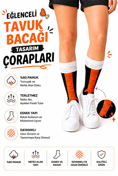 Esinti Pileće nogice Sa deznom Poklon Pamuk Paket ženskih čarapa do kolena