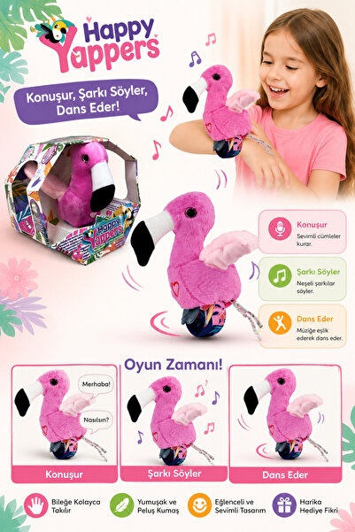 happy yappers Slap Bant Bileklik Konuşan Kuşlar - Flamingo