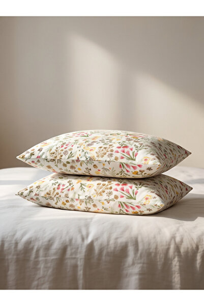 incila home Colorful Floral Patterned (Pink) Pillowcase Set of 2 50X70