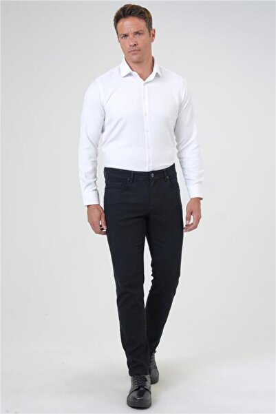 SÜVARİ Siyah Slim Armürlü Pantolon