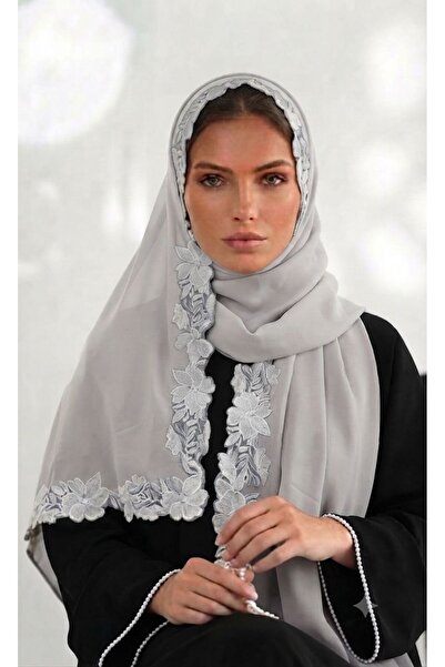 Veil Designer Pualnatez Rose Embroidery Pattern on Three Sides of the Pattern...