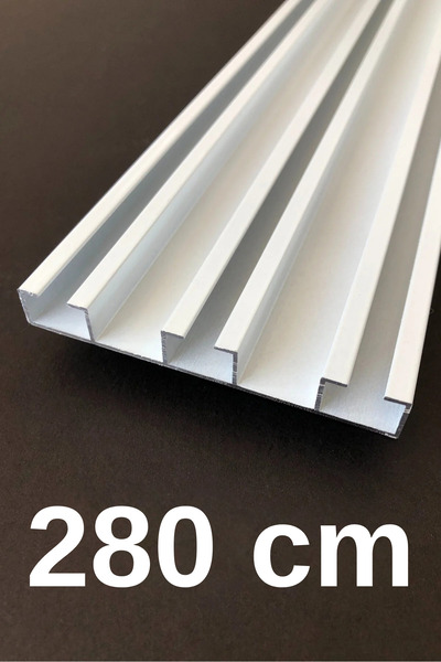 İzen Üç Kanallı 280cm Alüminyum Beyaz Perde Rayı (80mm) Kalın Üçlü Korniş