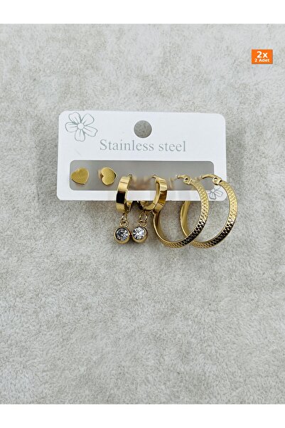 Bozhi Steel Earrings Gold Stylish Gift