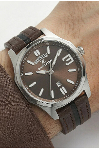 Daniel Klein Premium Dark Brown Leather Watch for Men DK.1.14141-3