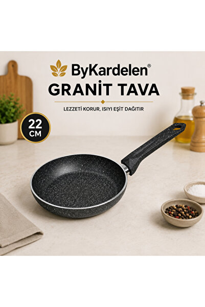 BYKARDELEN 22 cm Granite Oil Pan |   Fireproof Non-Stick Surface |   Ergonomi...
