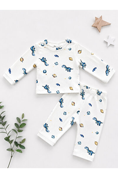 ONE bebek Dinosaur Design Boys' Double Baby Set Pajamas
