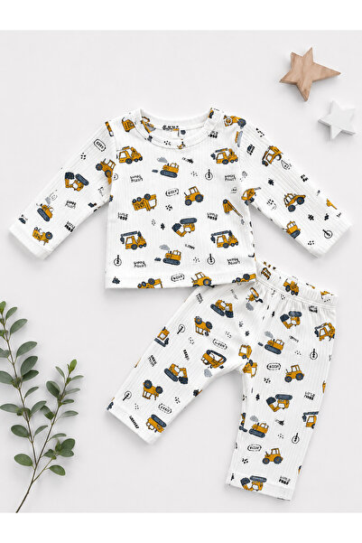 ONE bebek Machine Design Men's Double Baby Set Pajamas