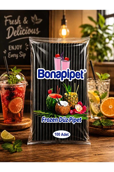 Ecoflex Siyah 100'lü Frozen Kokteyl Pipet