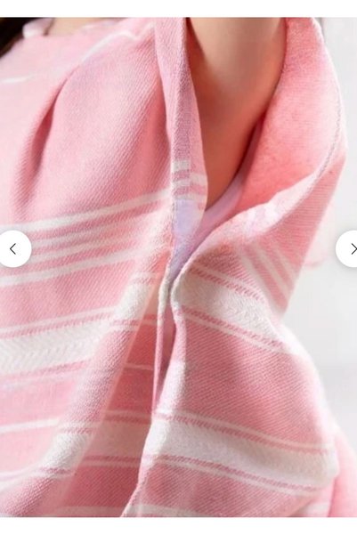 pınars Mother Child Set of 2 Bathrobe Poncho 100% Cotton Beach Towel Peshtemal Pink (Mother S/M)