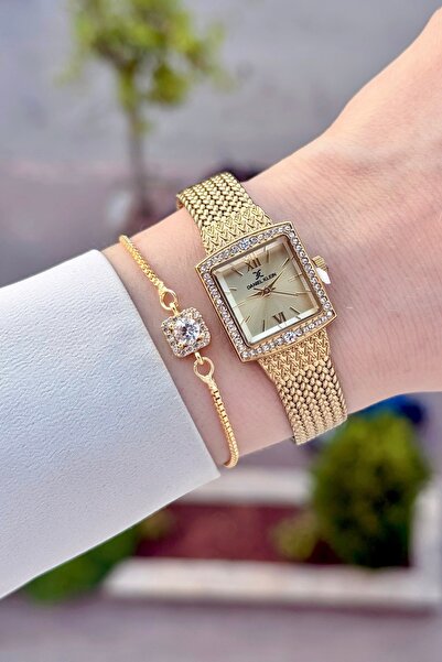 Daniel Klein 20.5 mm Women's Wristwatch with Yellow Dial and Gold Color Strap...