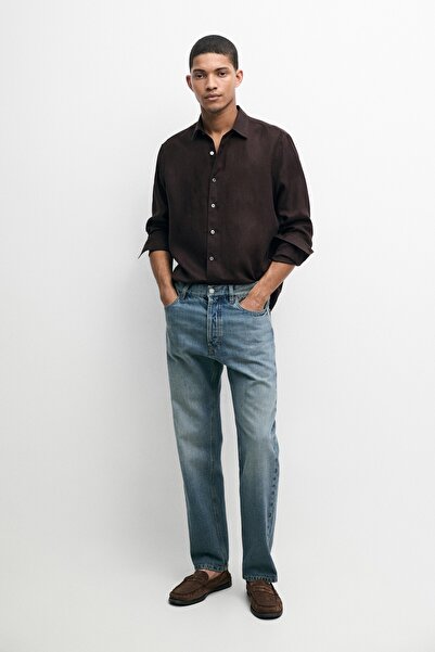 Massimo Dutti %100 keten regular fit gömlek