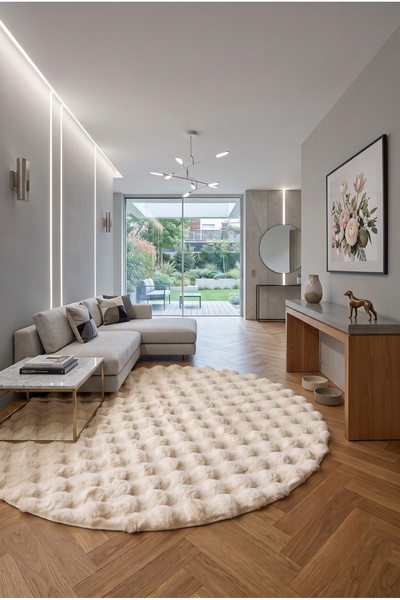 KEVLİNE HOME Bubble Mutfak Salon Yuvarlak Kaymaz Taban Halı