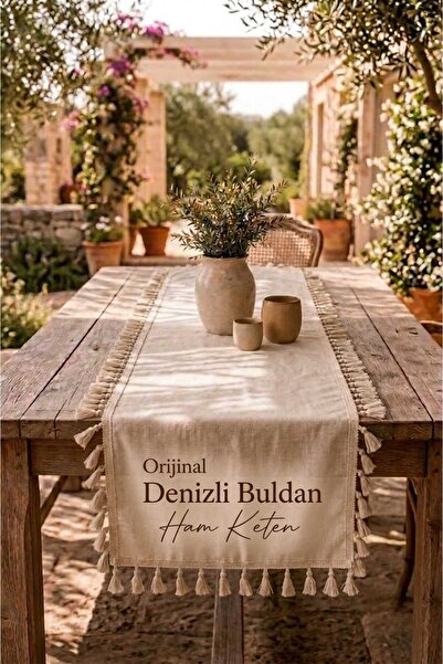 Deko Dekor 35X90 Tufted Rectangular Buldan Linen Runner Choose from Three Dif...