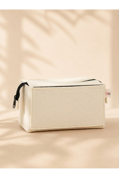 MARJİNAL W CLUB Zippered Bag Inside Organizer Cream Color