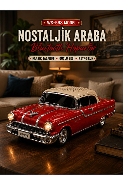 KOLAYEV Klasik Amerikan Araba Bluetooth Hoparlör FM Radyo USB TF Destekli Ret...