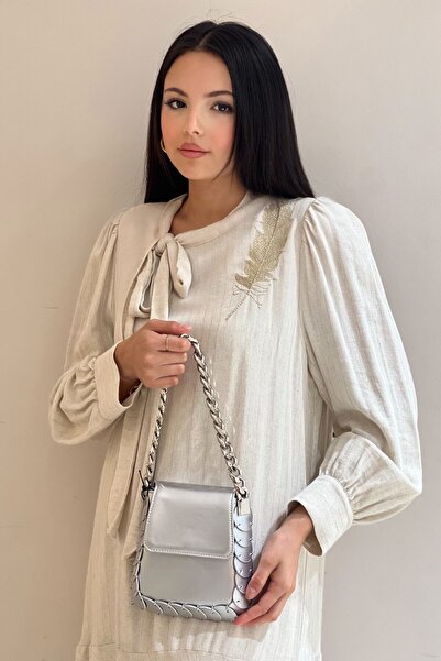 ÇÇS Geantă crossbody verticală Ccs cu curea groasă cu lanț