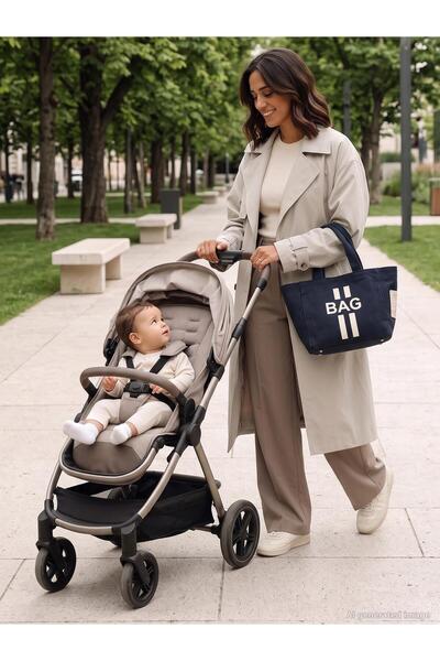 Nenny Baby Mother's Hand-Shoulder Bag - Navy Blue