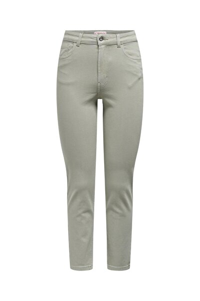 ONLY Women's High Waist Straight Cut Green Jeans - 15252531