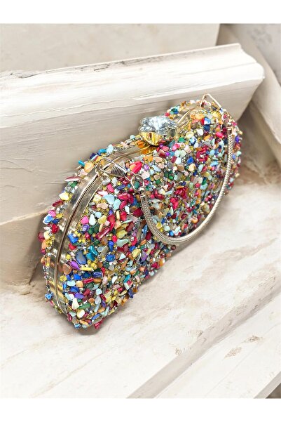 Busrabags Colorful Natural Stone Women's Evening Dress Bag