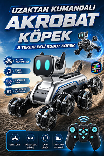 Brother Toys Uzaktan Kumandalı 8 Tekerli Akrobat Wall-E Benzeri Oyuncak Robot...