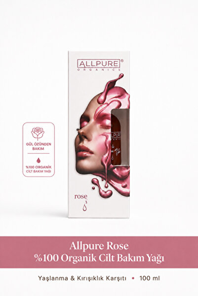 ALLPURE زيت روز 100% عضوي للعناية بالبشرة - مضاد للشيخوخة والتجاعيد، زيت العن...