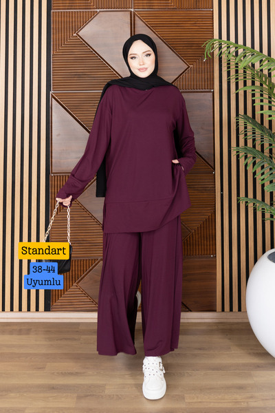 Balenbi Women's Modal Cupra Fabric Oversize Tunic Wide Leg Pants Hijab Suit 1...